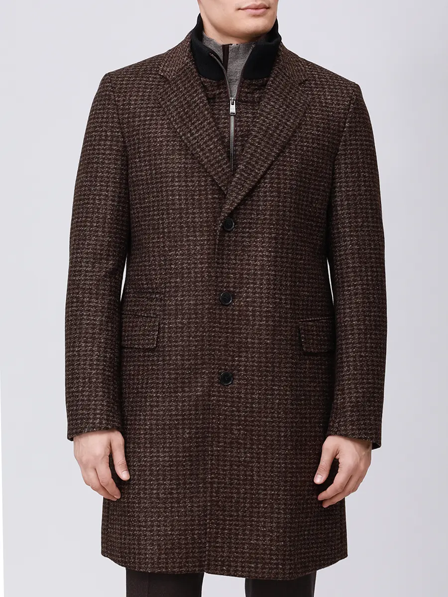 Пальто однобортное BOSS 50551612/202 Коричневый  Фото 4