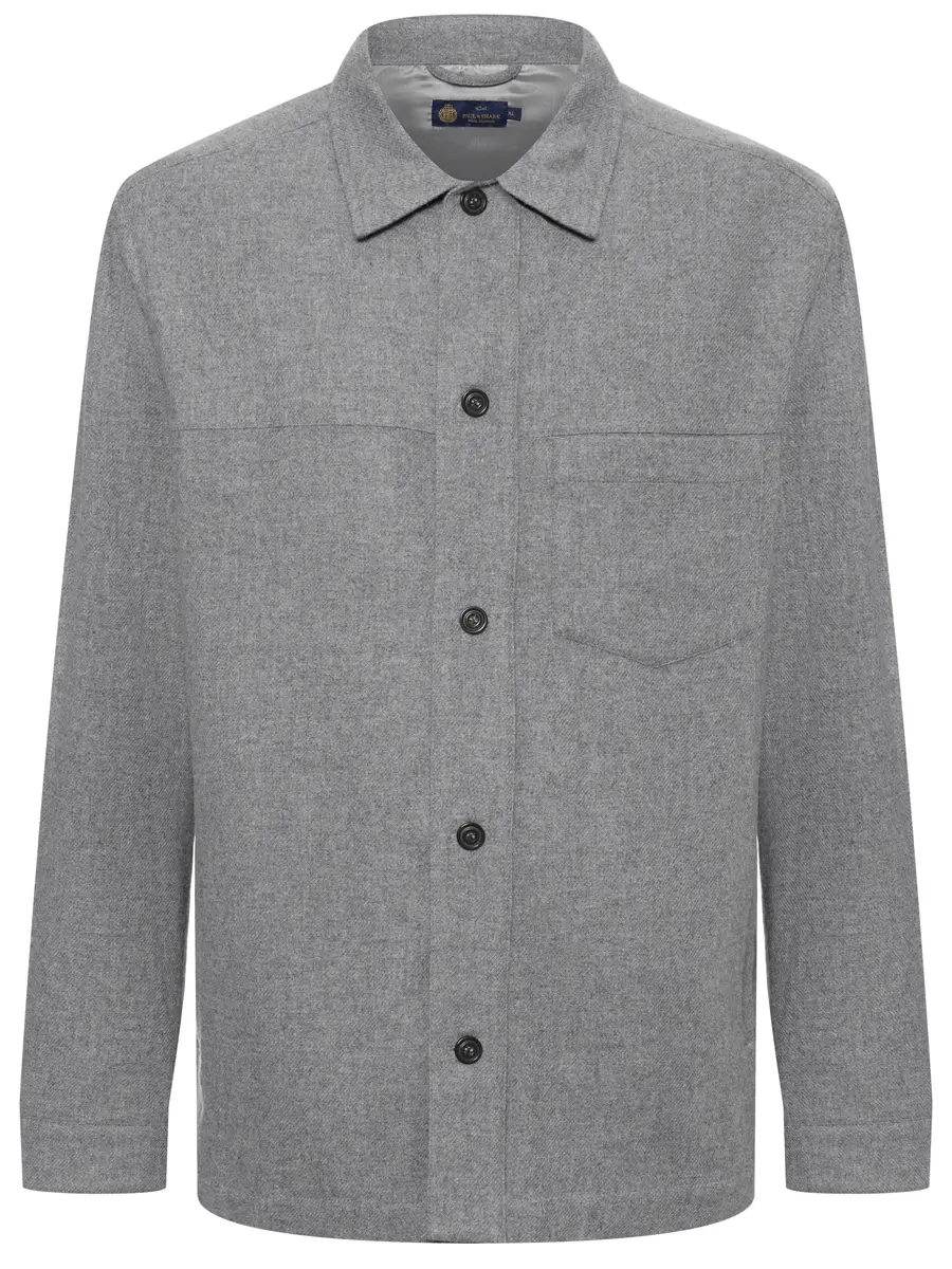 

Рубашка из шерсти и кашемира, Серый, 15313345/067