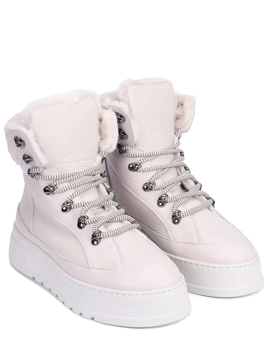 Кеды кожаные на меху STOKTON S-402 Светло- Бежевый  Фото 2