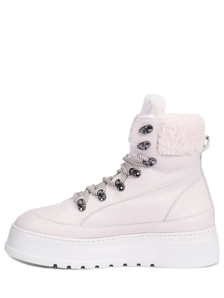 Кеды кожаные на меху STOKTON S-402 Светло- Бежевый  Фото 3