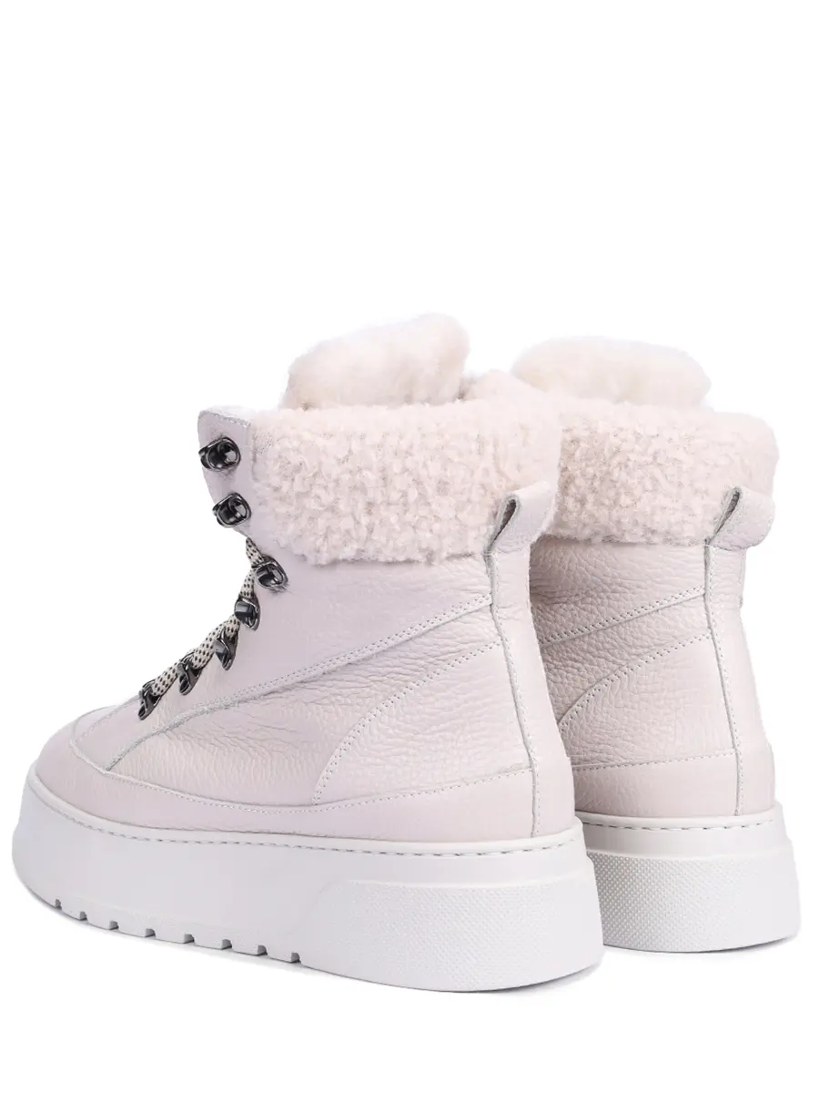 Кеды кожаные на меху STOKTON S-402 Светло- Бежевый  Фото 4