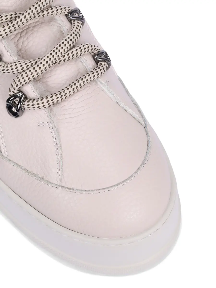 Кеды кожаные на меху STOKTON S-402 Светло- Бежевый  Фото 5