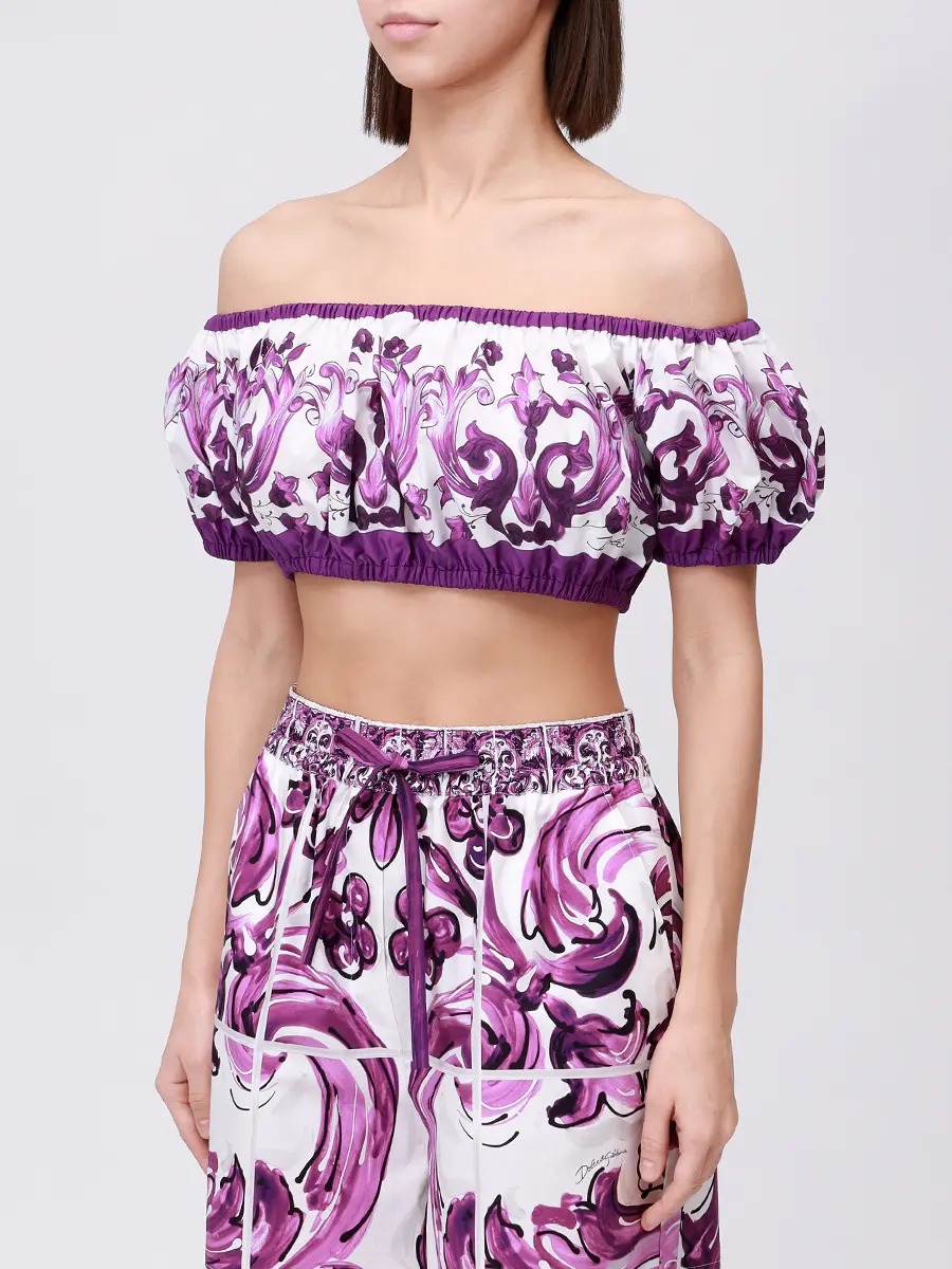 Топ хлопковый DOLCE & GABBANA F755RT HH5EQ I23TN Мультиколор  Фото 4