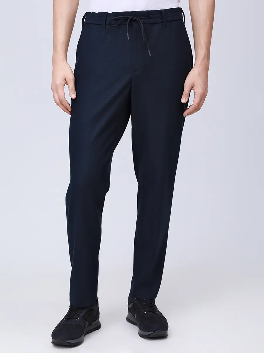 Брюки однотонные BOSS 50551542/404 Синий  Фото 4