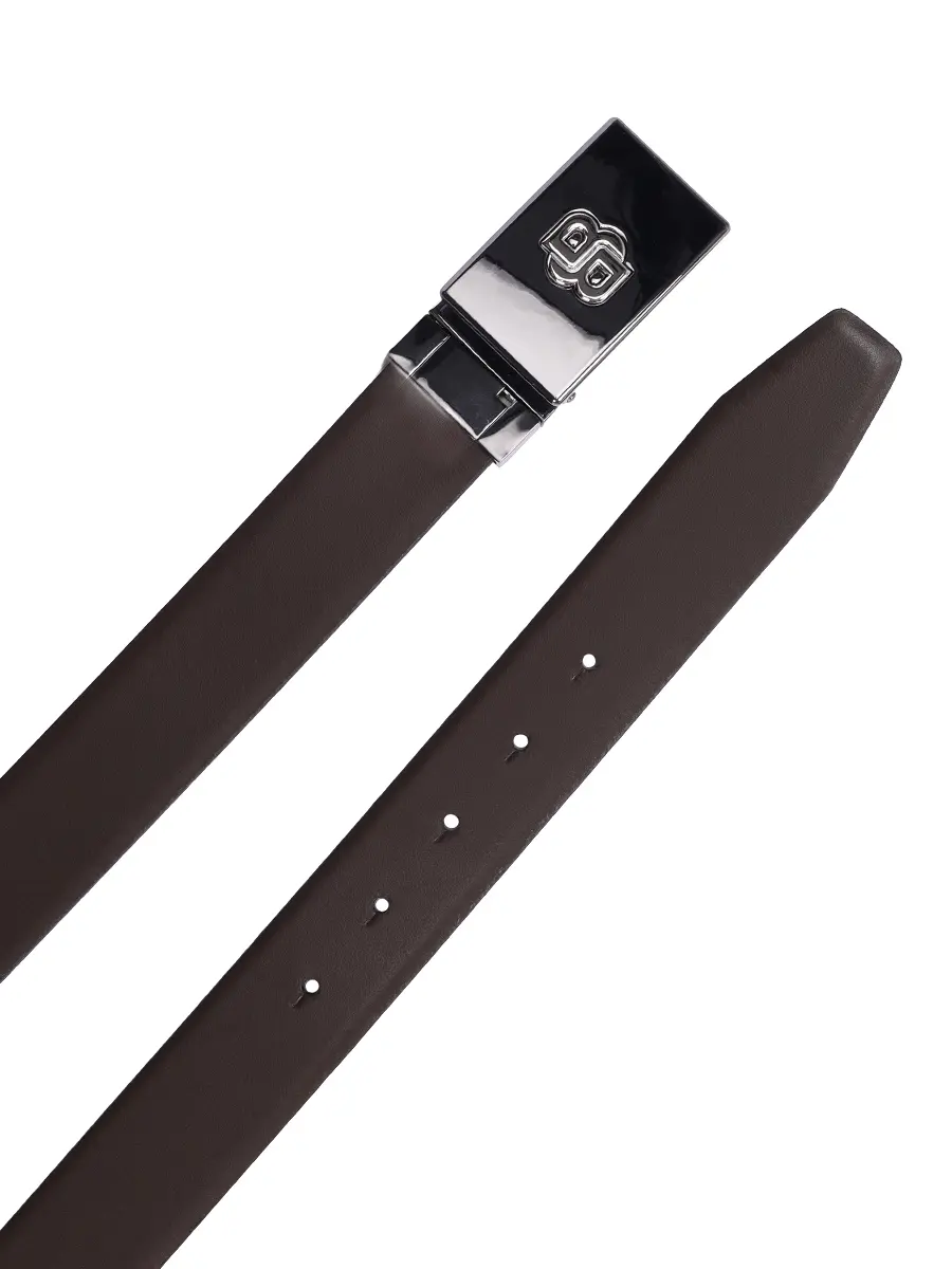 Ремень двусторонний кожаный BOSS 50553335/002 Коричневый  Фото 4