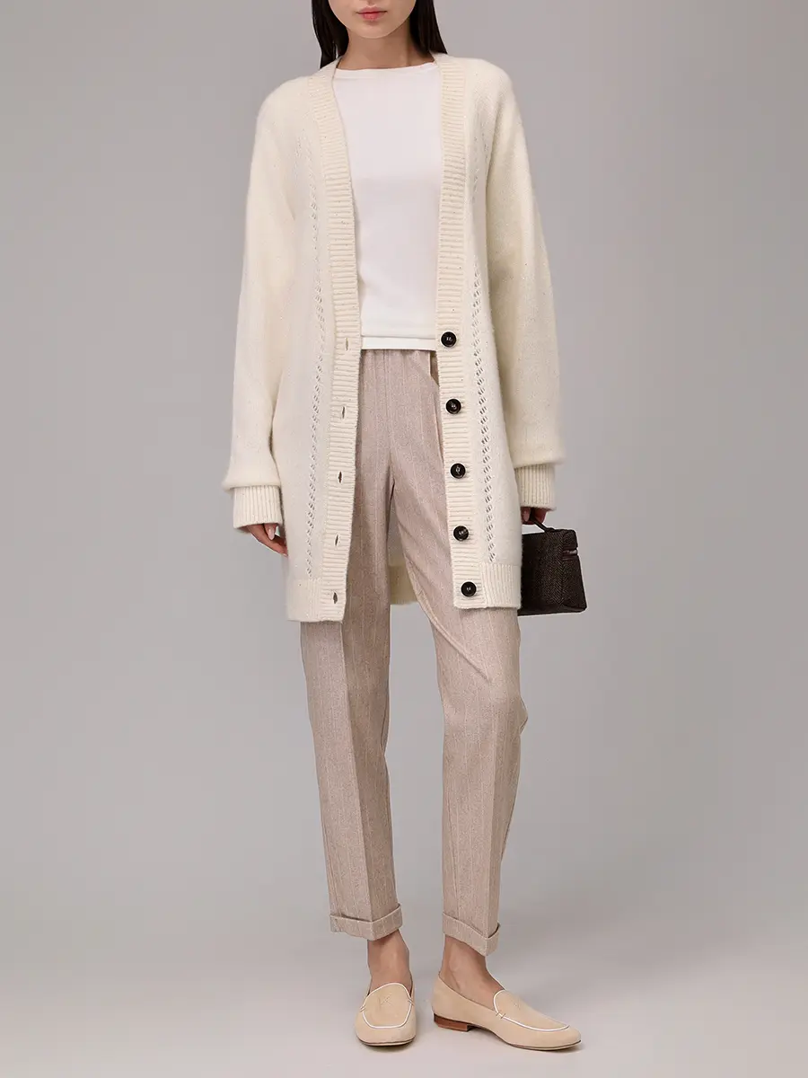 Кардиган кашемировый KITON D6070100130000 Белый  Фото 2