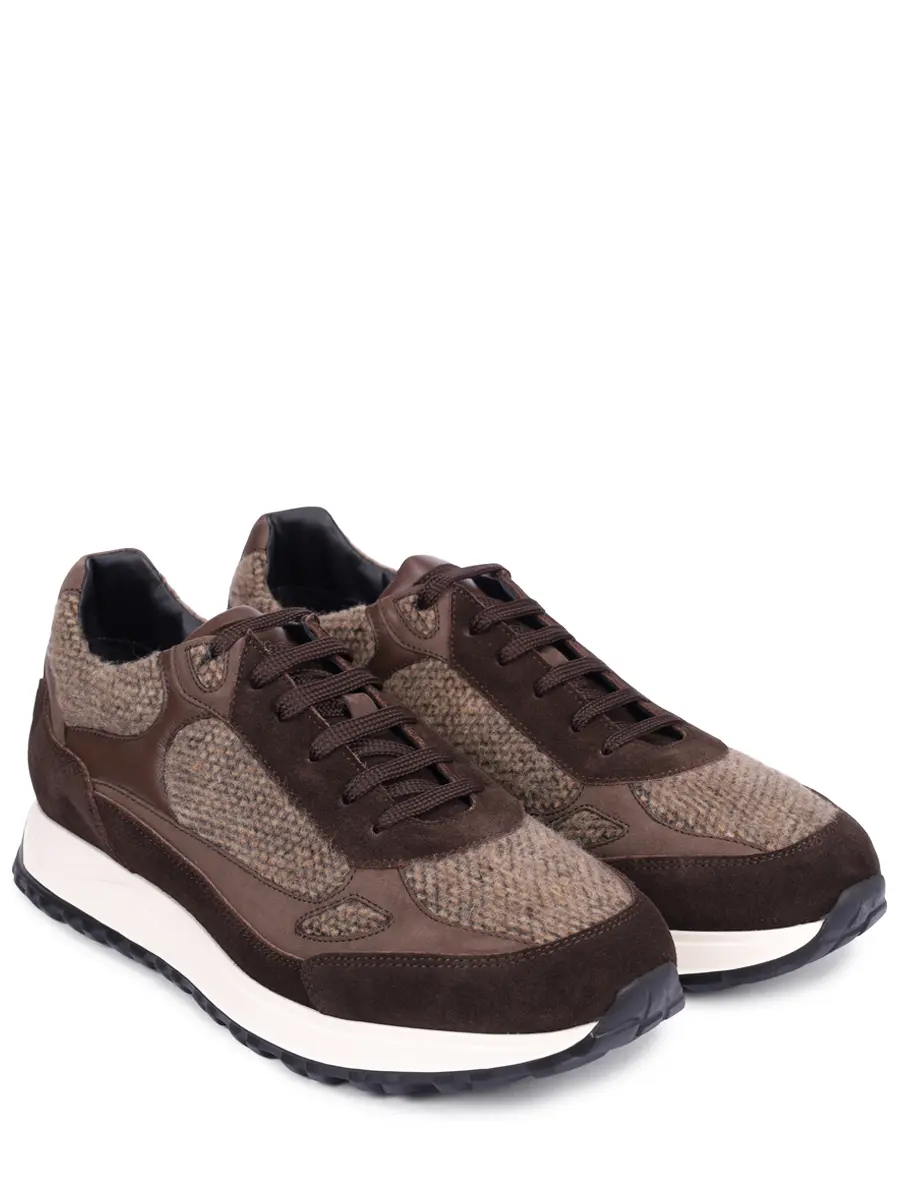 Кроссовки комбинированные на байке ALDO BRUE` ABS143U-CVVNTPVT-454 Коричневый  Фото 2