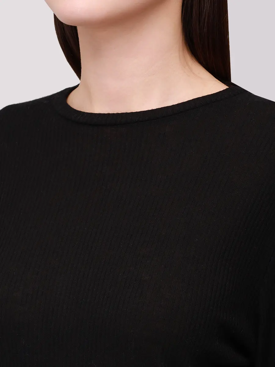 Лонгслив из вискозы и шерсти LOULOU DE SAISON ORTIGIA LDS Черный  Фото 5