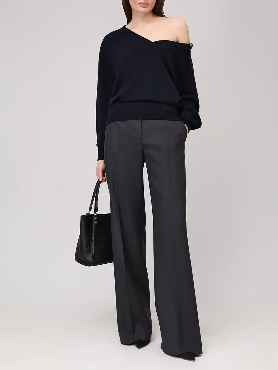 Пуловер кашемировый ALBERTA FERRETTI A090666050290 Синий  Фото 2