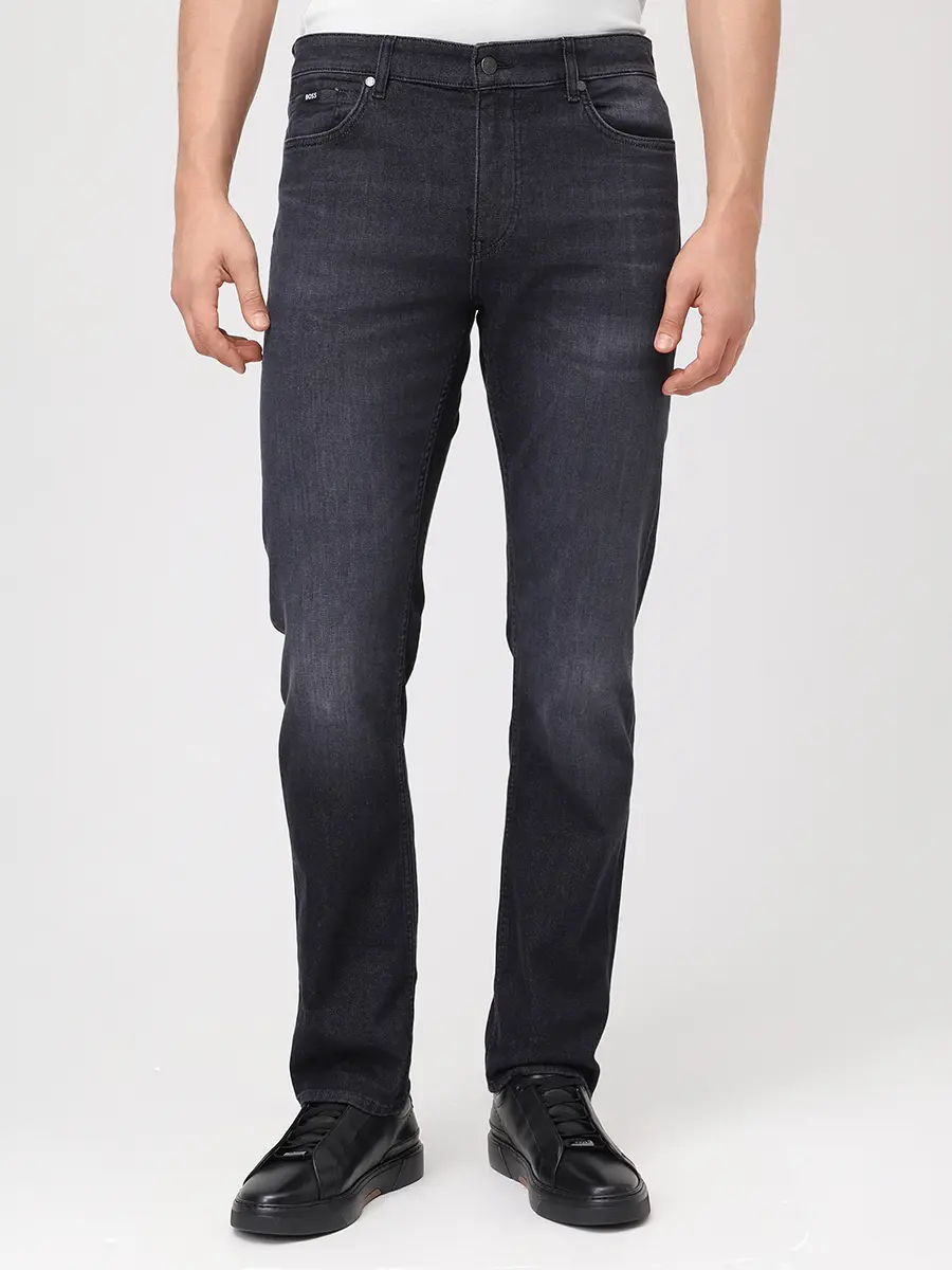 Джинсы Slim Fit хлопковые BOSS 50550954/002 Серый  Фото 4