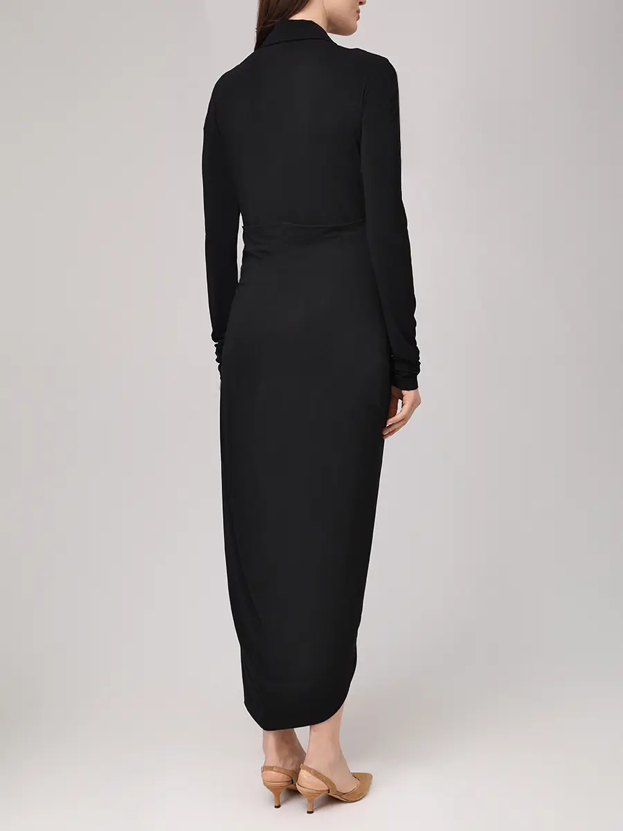 Платье из вискозы ALBERTA FERRETTI A040866240555 Черный  Фото 3