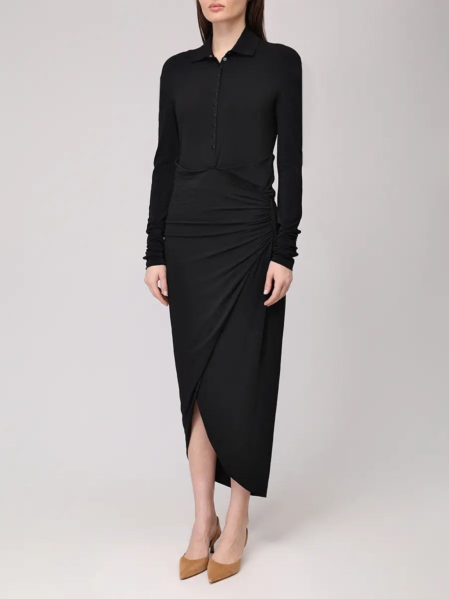 Платье из вискозы ALBERTA FERRETTI A040866240555 Черный  Фото 4