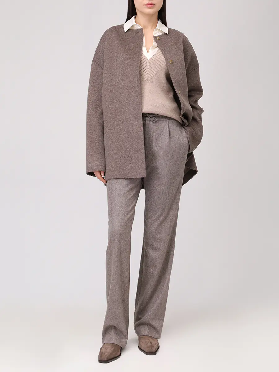 Полупальто шерстяное Dunne LOULOU DE SAISON DUNNE Коричневый  Фото 2