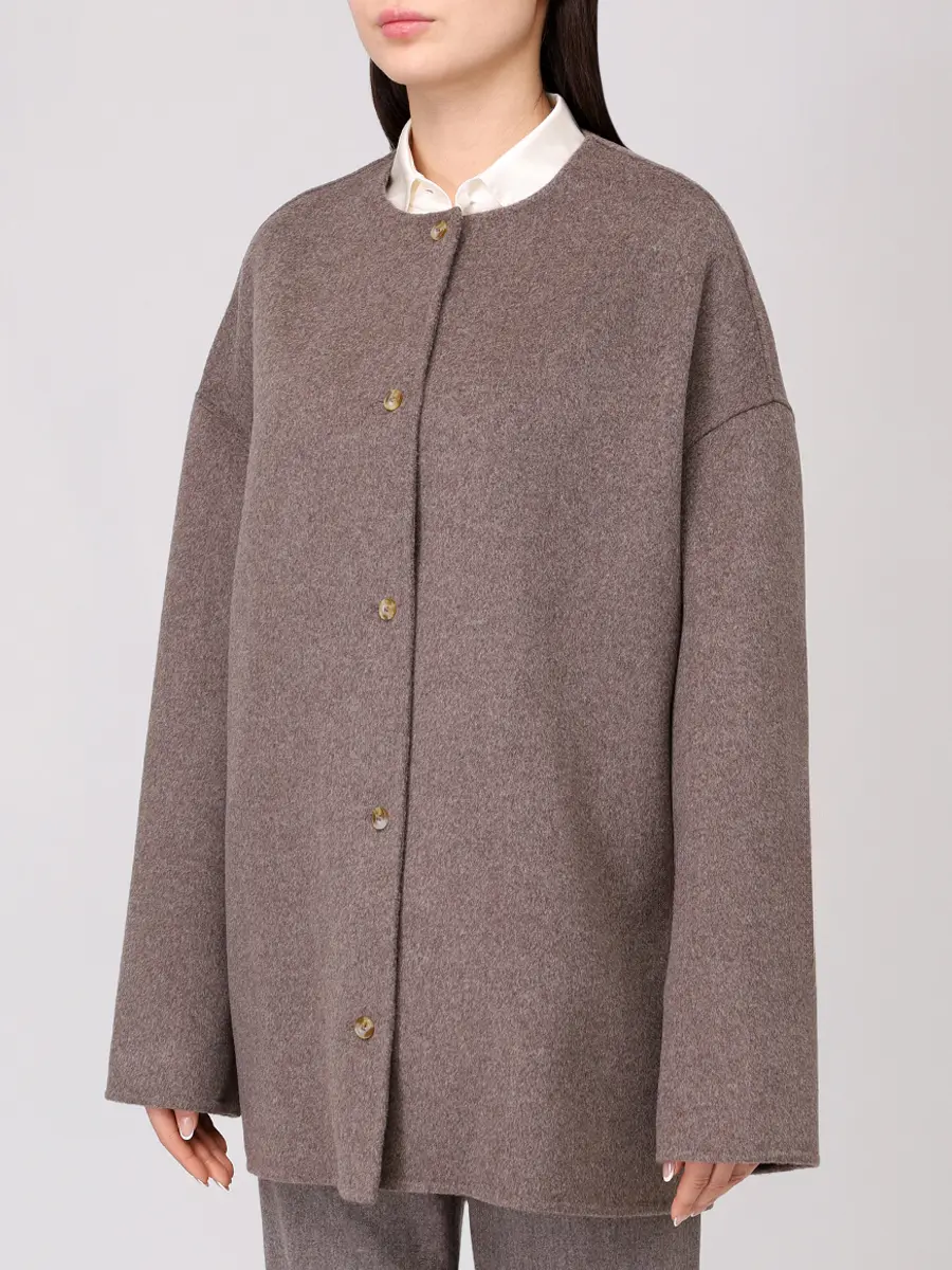 Полупальто шерстяное Dunne LOULOU DE SAISON DUNNE Коричневый  Фото 4