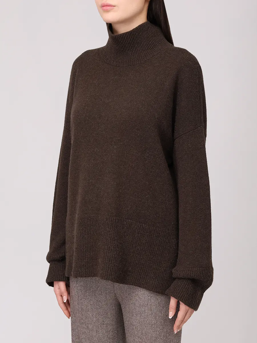 Свитер из шерсти альпака ANTONELLI FIRENZE 41609P-01654-20230 Коричневый  Фото 4