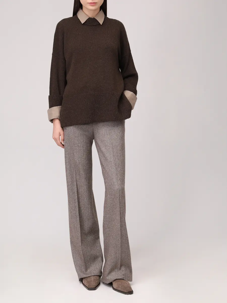 Свитер из шерсти альпака ANTONELLI FIRENZE 41609P-01654-20230 Коричневый  Фото 2