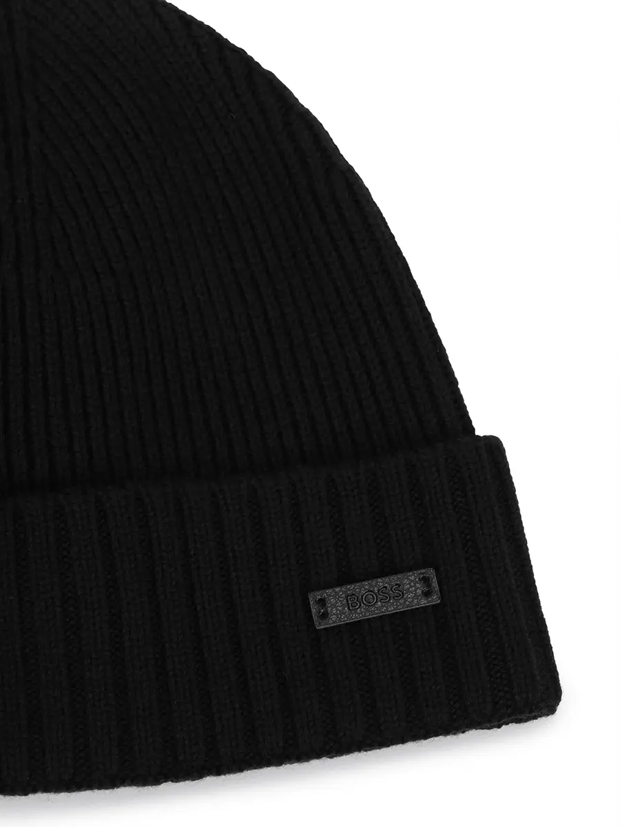 Шапка шерстяная BOSS 50495306/001 Черный  Фото 3