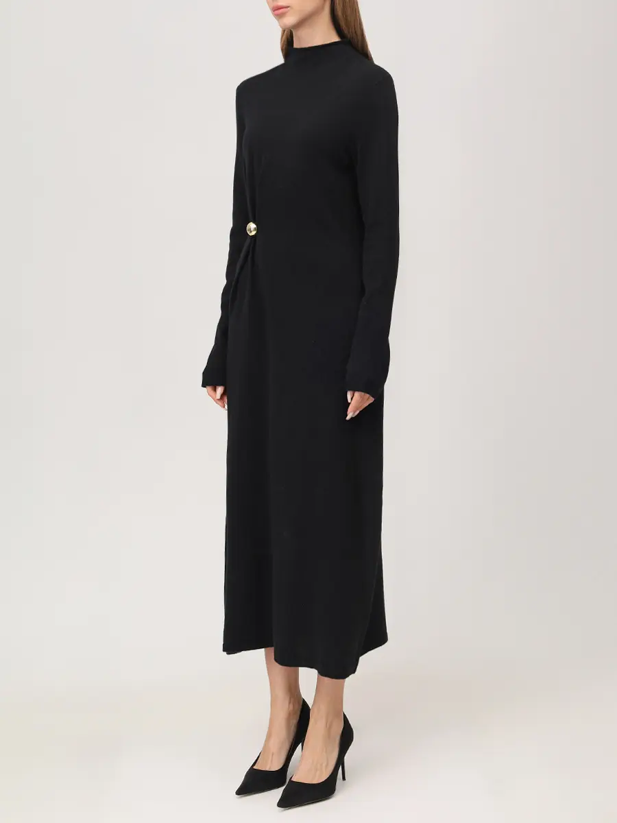 Платье шерстяное LOULOU DE SAISON LUCERO Черный  Фото 4