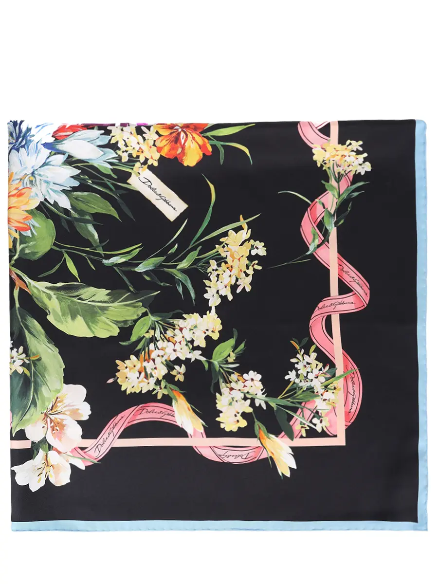 Платок шелковый DOLCE & GABBANA FN090R GDC7C HF5PC Черный 