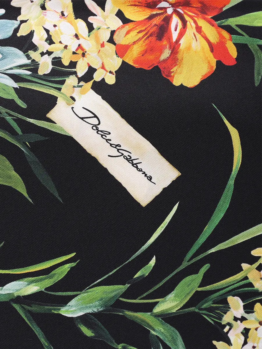 Платок шелковый DOLCE & GABBANA FN090R GDC7C HF5PC Черный  Фото 3