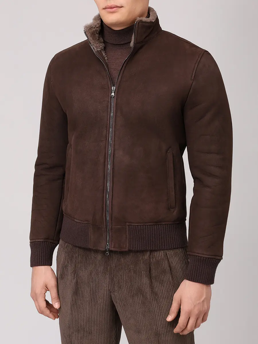 

Куртка кожаная, Коричневый, BU 4450/00024/51211/0020 Темно-
