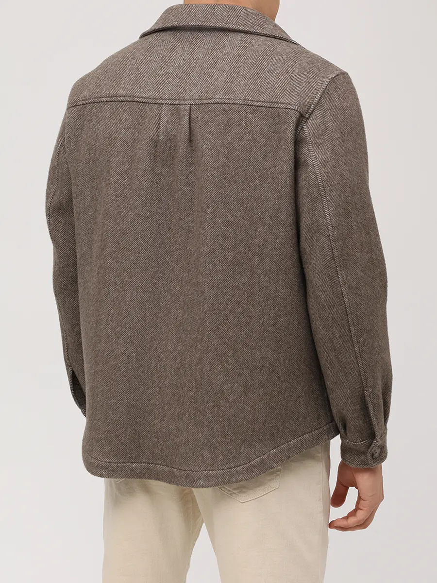 Рубашка Relaxed Fit из шерсти и лиоцелла BOSS 50551691/245 Коричневый  Фото 3