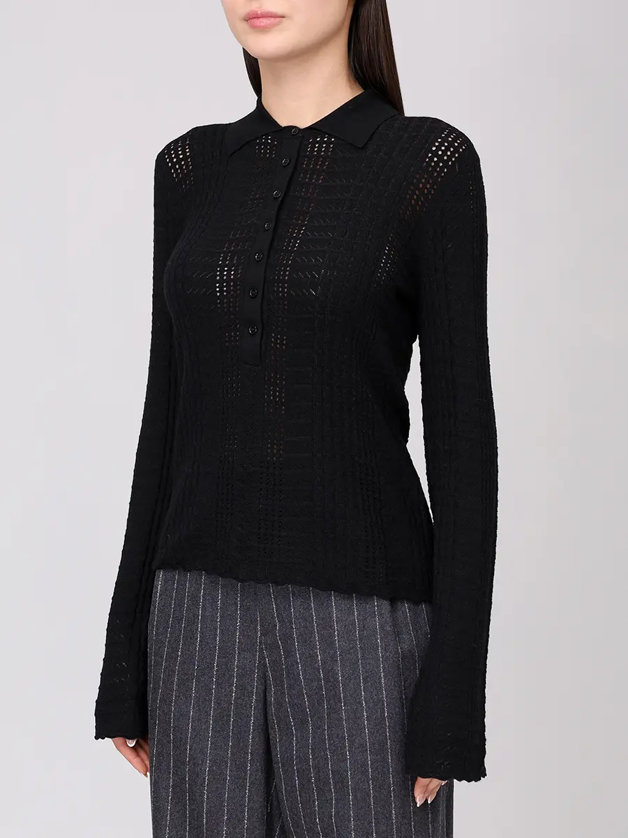 Поло из шерсти и кашемира Tiha LOULOU DE SAISON TIHA Черный  Фото 4