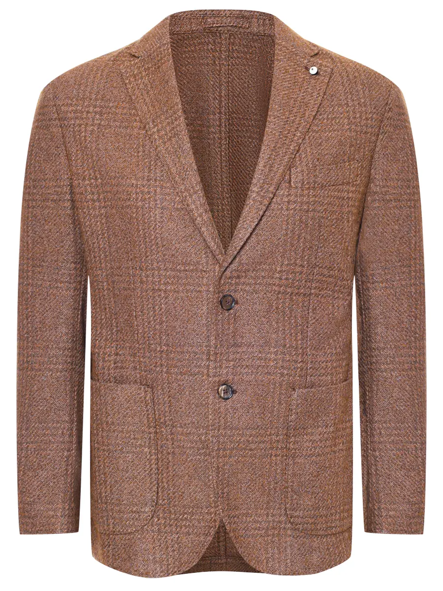 Пиджак из шерсти и хлопка L.B.M. 1911 55516/3/2887 Клетка 