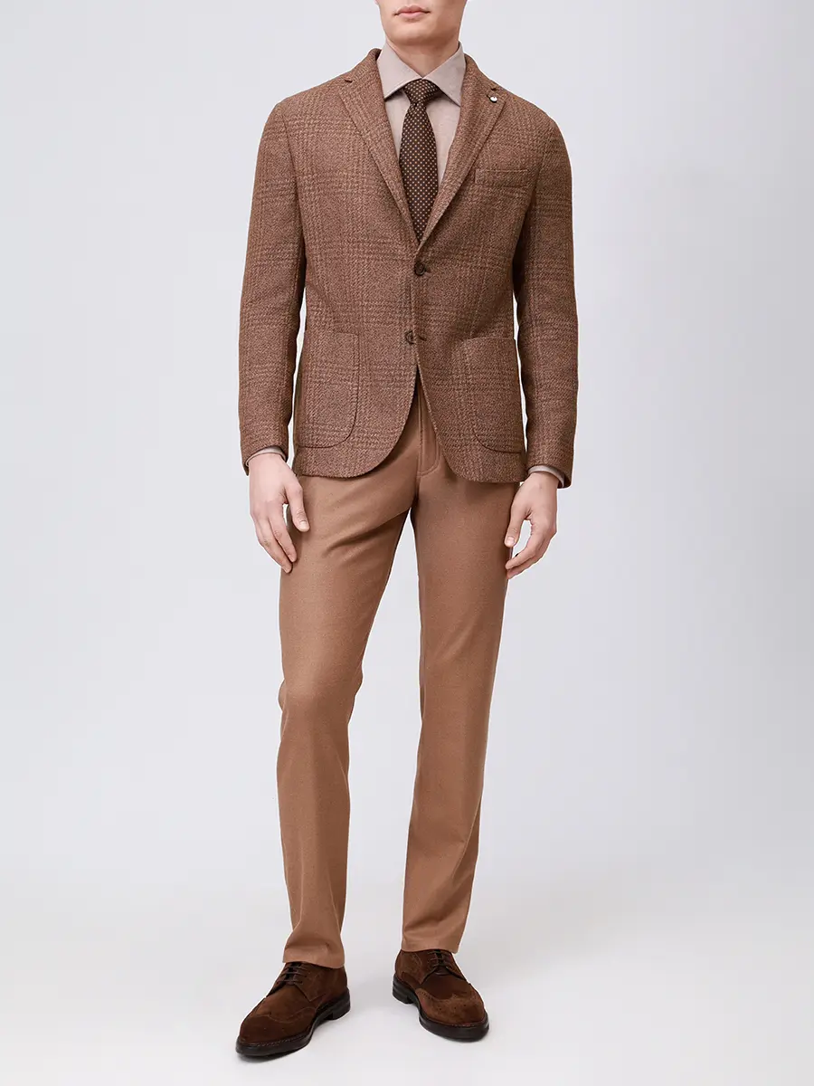 Пиджак из шерсти и хлопка L.B.M. 1911 55516/3/2887 Клетка  Фото 2