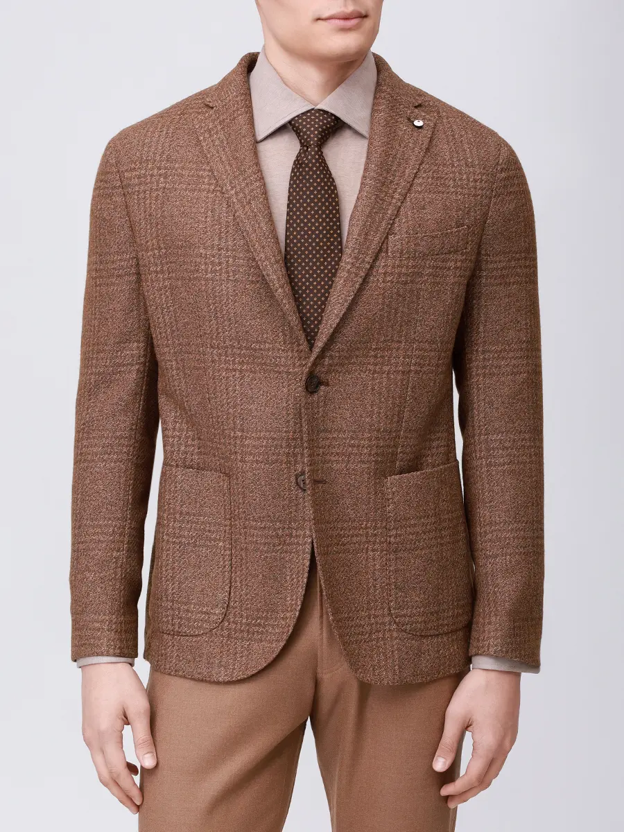 Пиджак из шерсти и хлопка L.B.M. 1911 55516/3/2887 Клетка  Фото 4