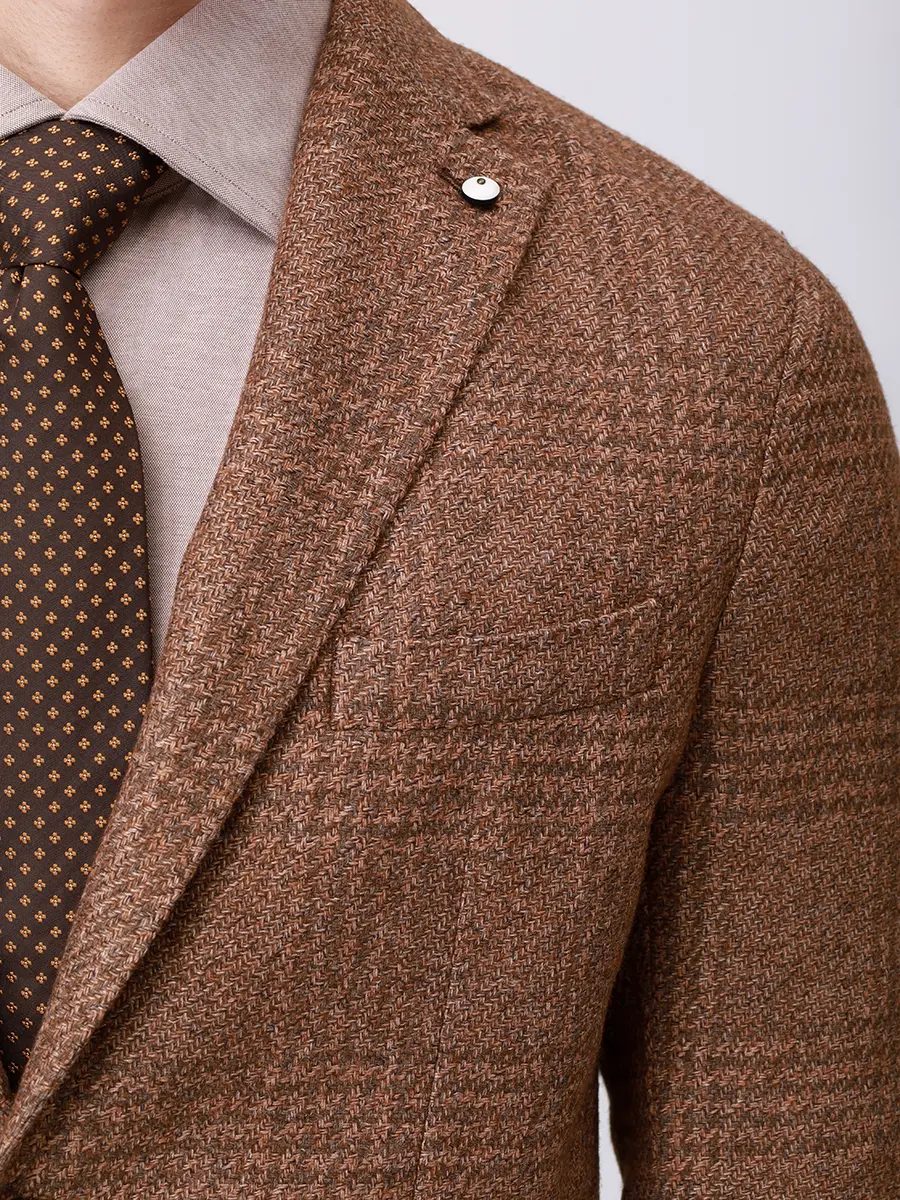 Пиджак из шерсти и хлопка L.B.M. 1911 55516/3/2887 Клетка  Фото 5