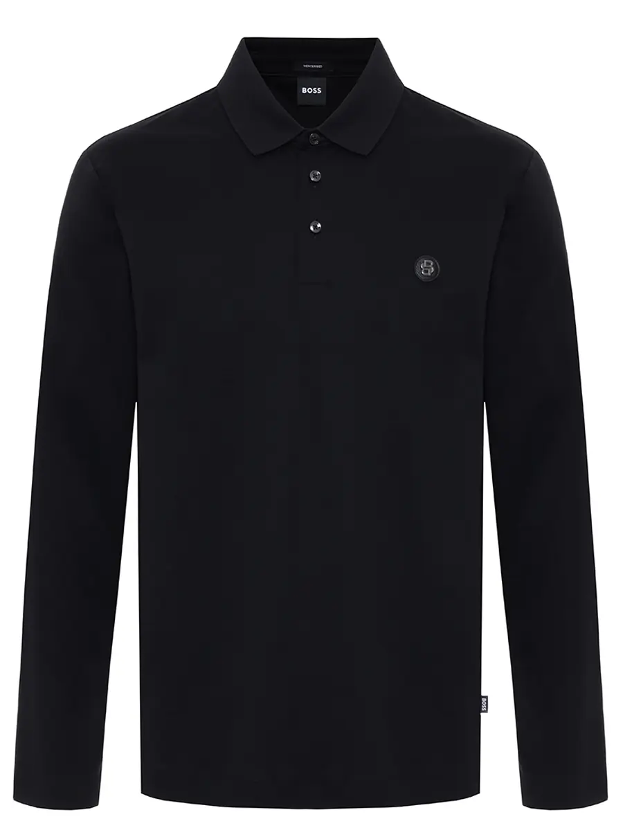 Поло хлопковое BOSS 50523917/002 Черный 