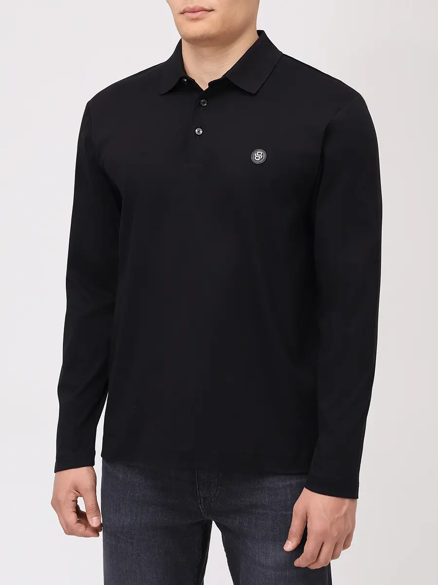 Поло хлопковое BOSS 50523917/002 Черный  Фото 4