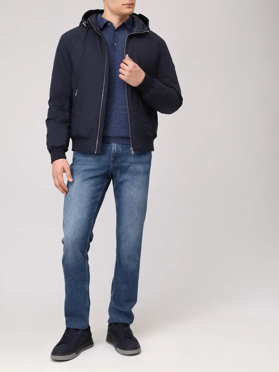 Джинсы Slim Fit хлопковые BOSS 50552955/413 Синий  Фото 2