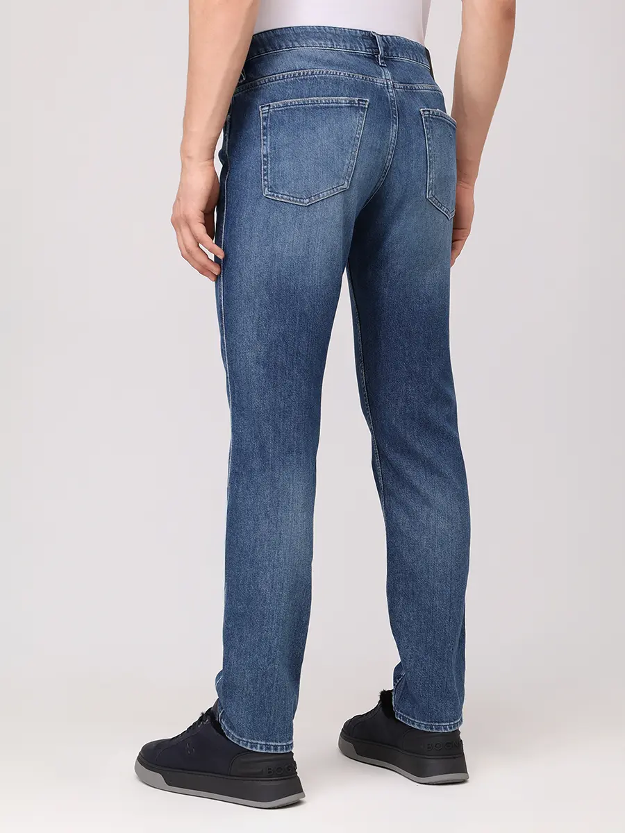Джинсы Slim Fit хлопковые BOSS 50552955/413 Синий  Фото 3