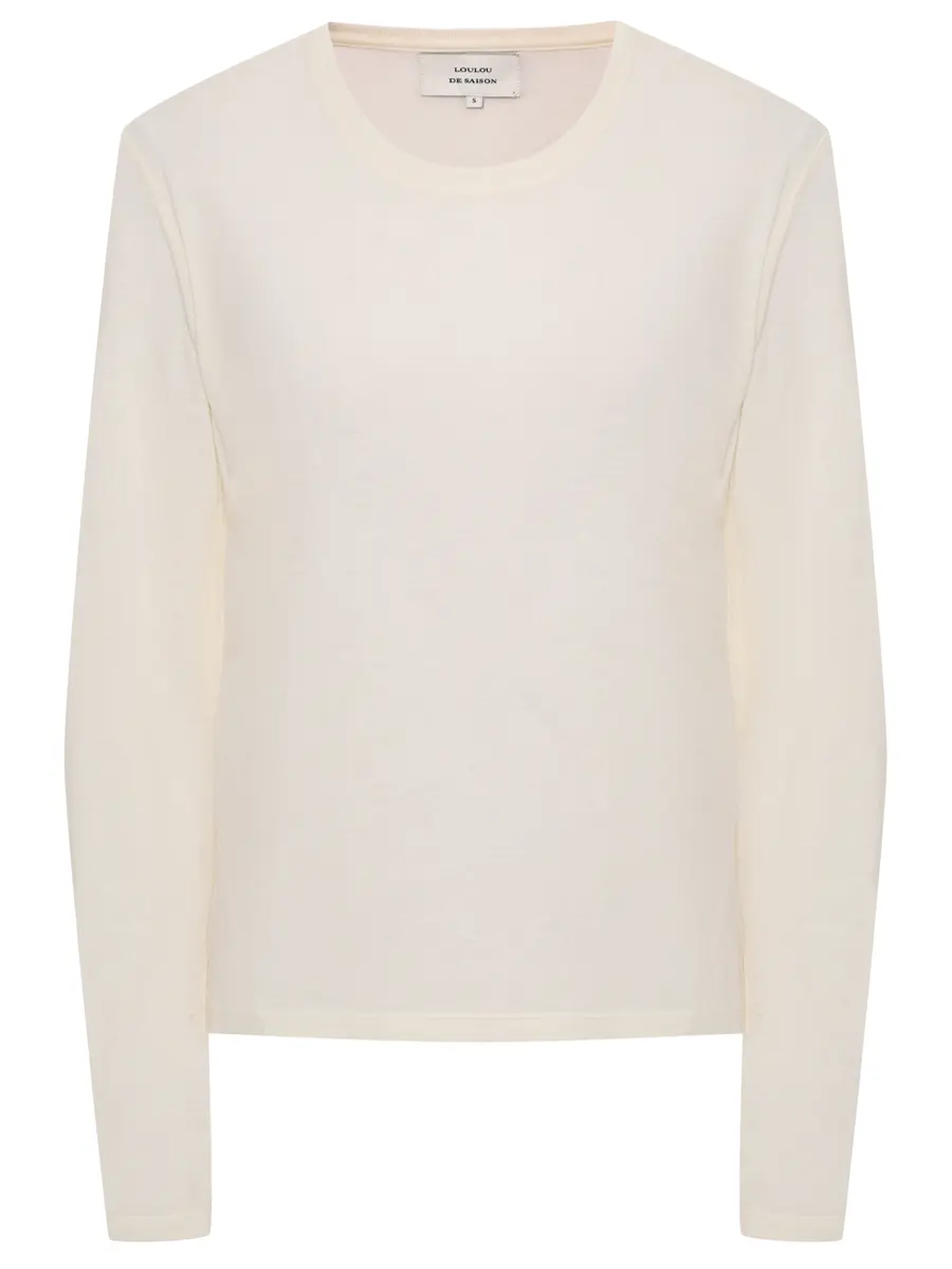 Лонгслив из вискозы и шерсти Ava LOULOU DE SAISON AVA LDS Белый 