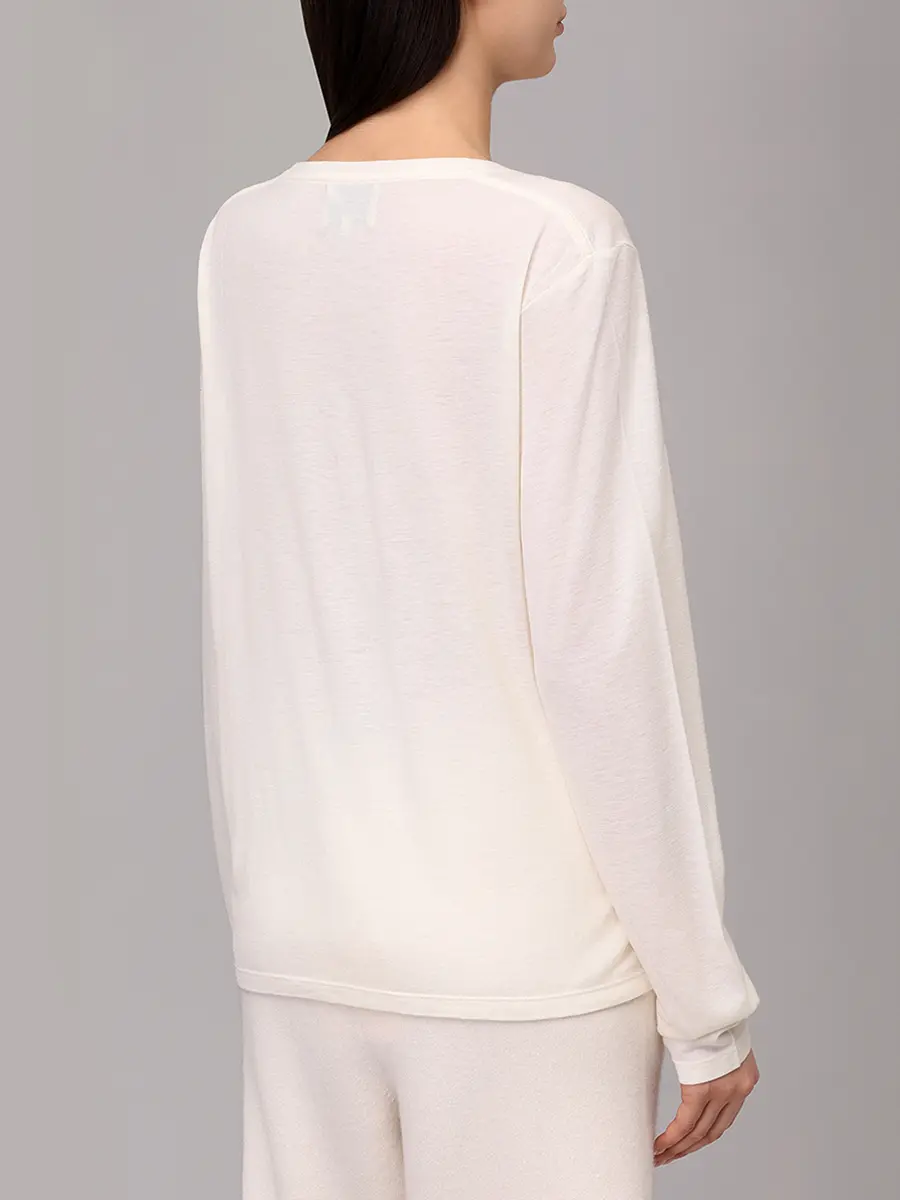 Лонгслив из вискозы и шерсти Ava LOULOU DE SAISON AVA LDS Белый  Фото 3