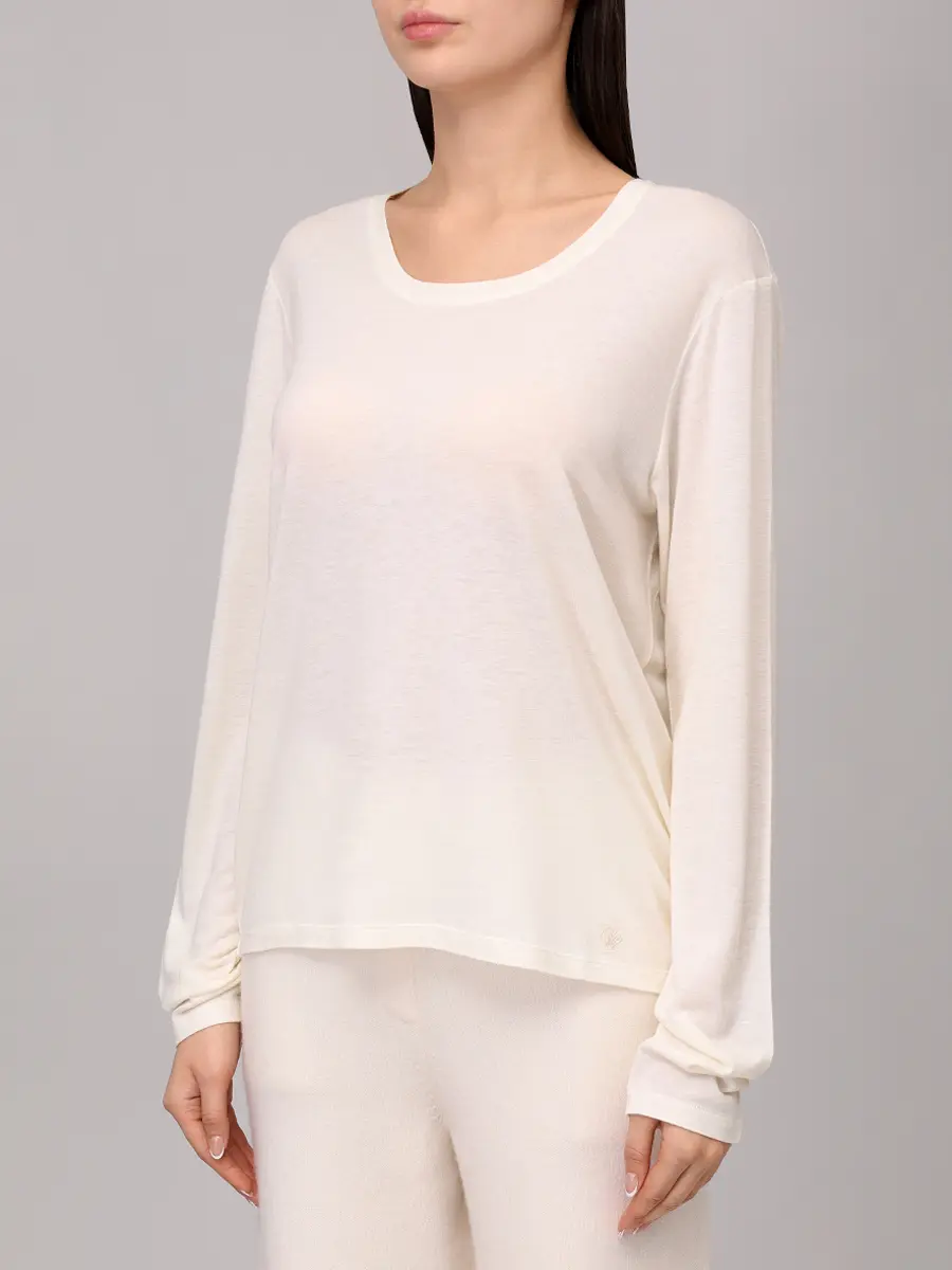 Лонгслив из вискозы и шерсти Ava LOULOU DE SAISON AVA LDS Белый  Фото 4