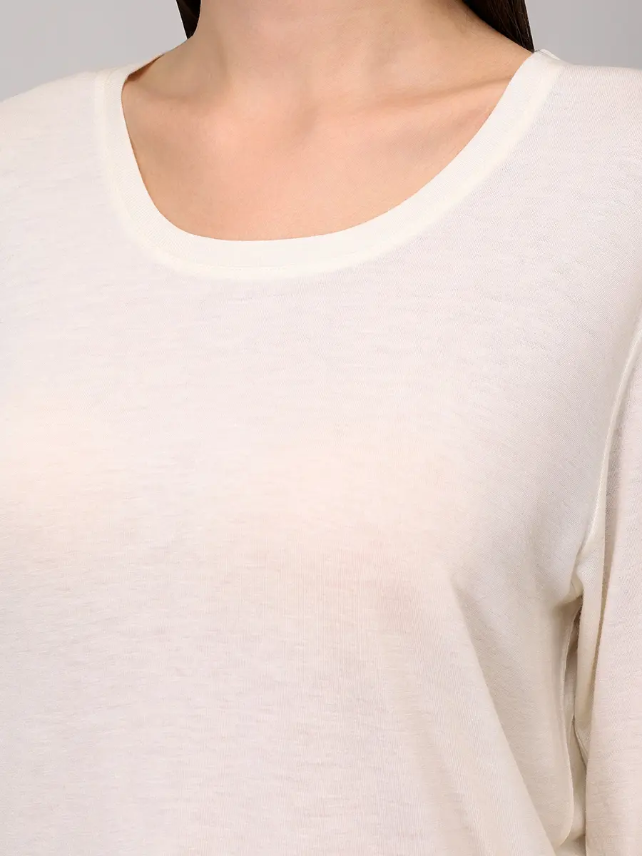 Лонгслив из вискозы и шерсти Ava LOULOU DE SAISON AVA LDS Белый  Фото 5