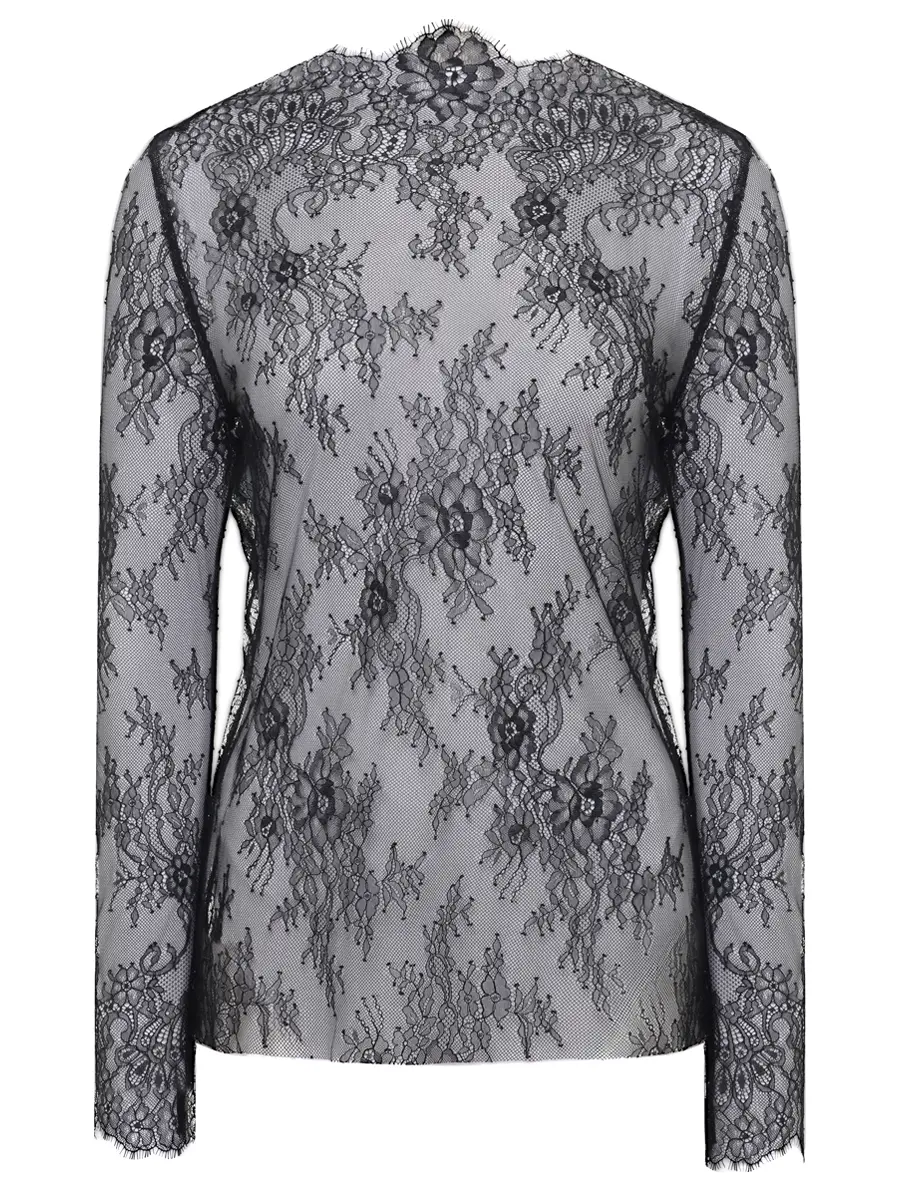 

Блуза кружевная, Черный, A021866200555