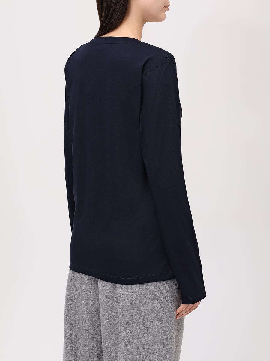 Лонгслив из хлопка и лиоцелла PAUL & SHARK 15351603/050 Синий  Фото 3