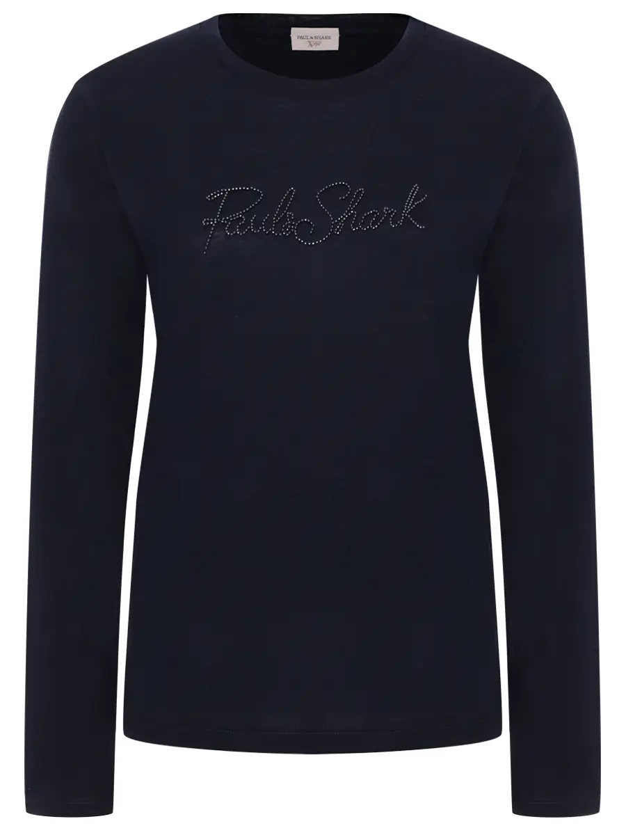 Лонгслив из хлопка и лиоцелла PAUL & SHARK 15351603/050 Синий 