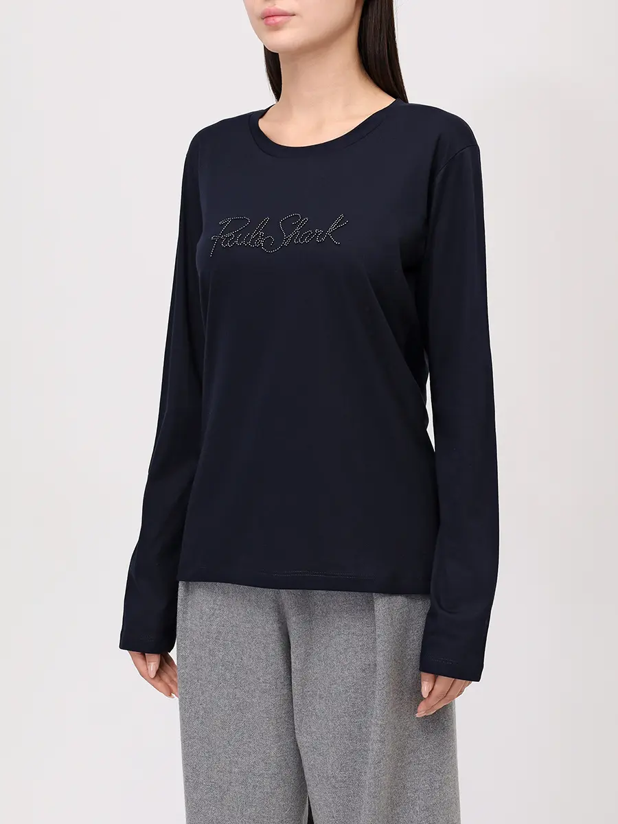 Лонгслив из хлопка и лиоцелла PAUL & SHARK 15351603/050 Синий  Фото 4