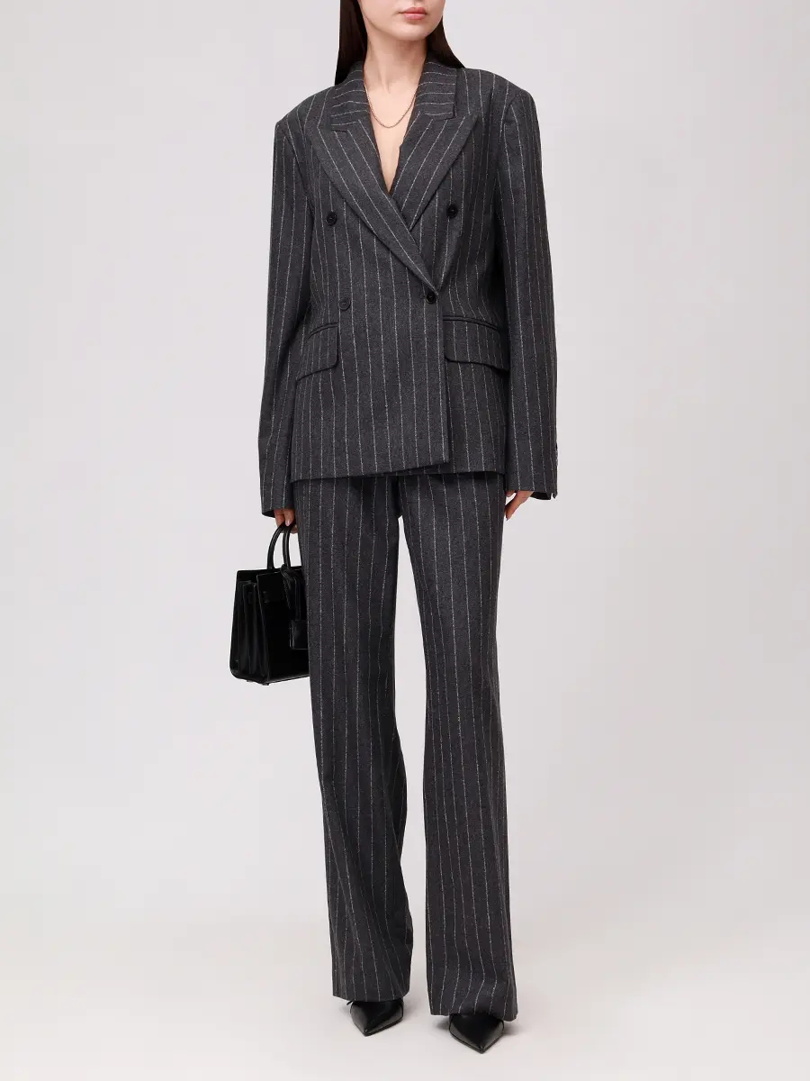 Брюки шерстяные LOULOU DE SAISON LIZZIE Полоска  Фото 2