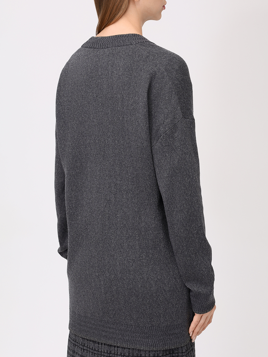 Кардиган из шелка и кашемира FREE AGE W26.CR106M.6039.991 Темно- Серый  Фото 3