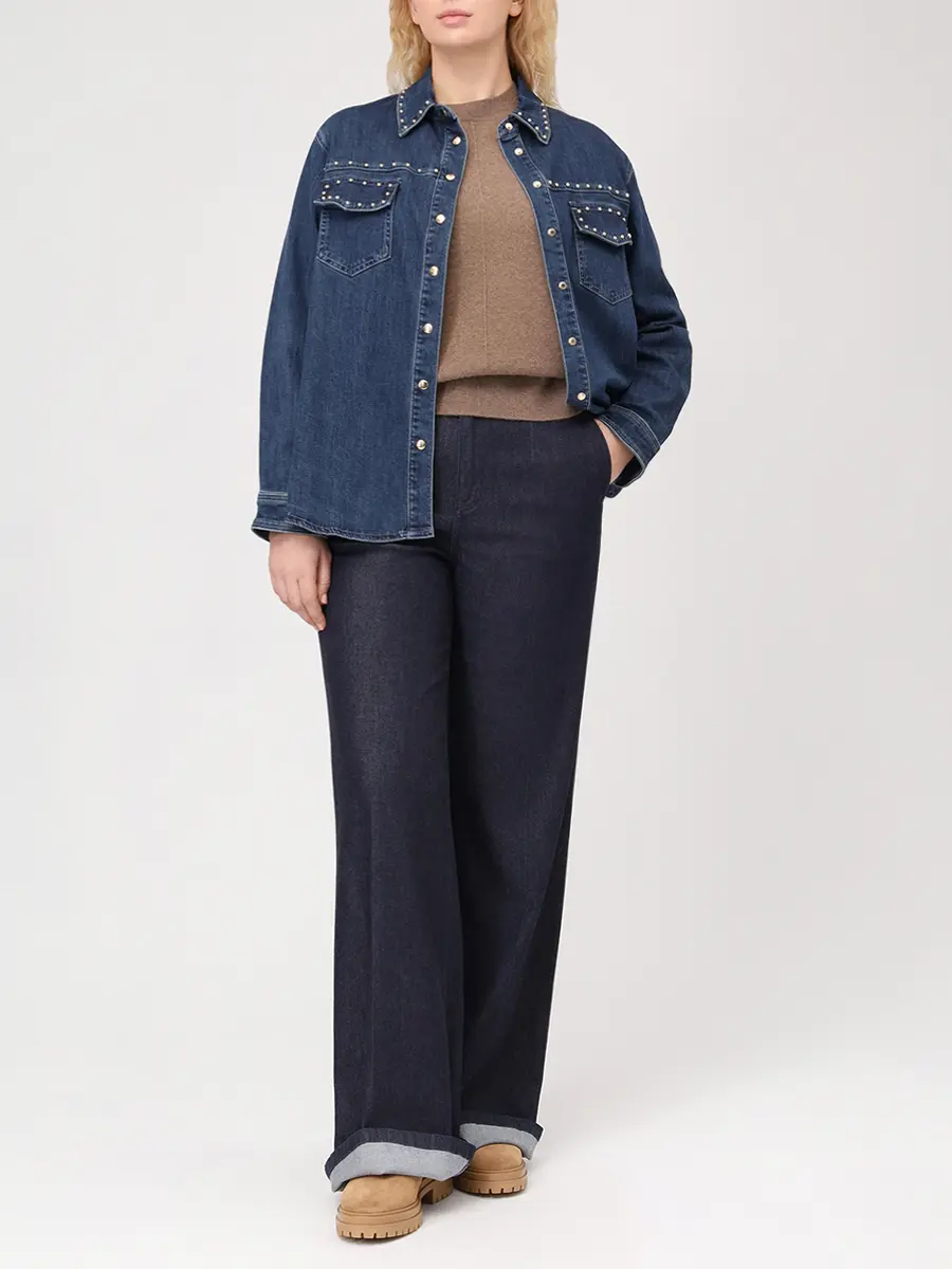 Рубашка джинсовая ELENA MIRO 5406P126XJ34 Синий  Фото 2