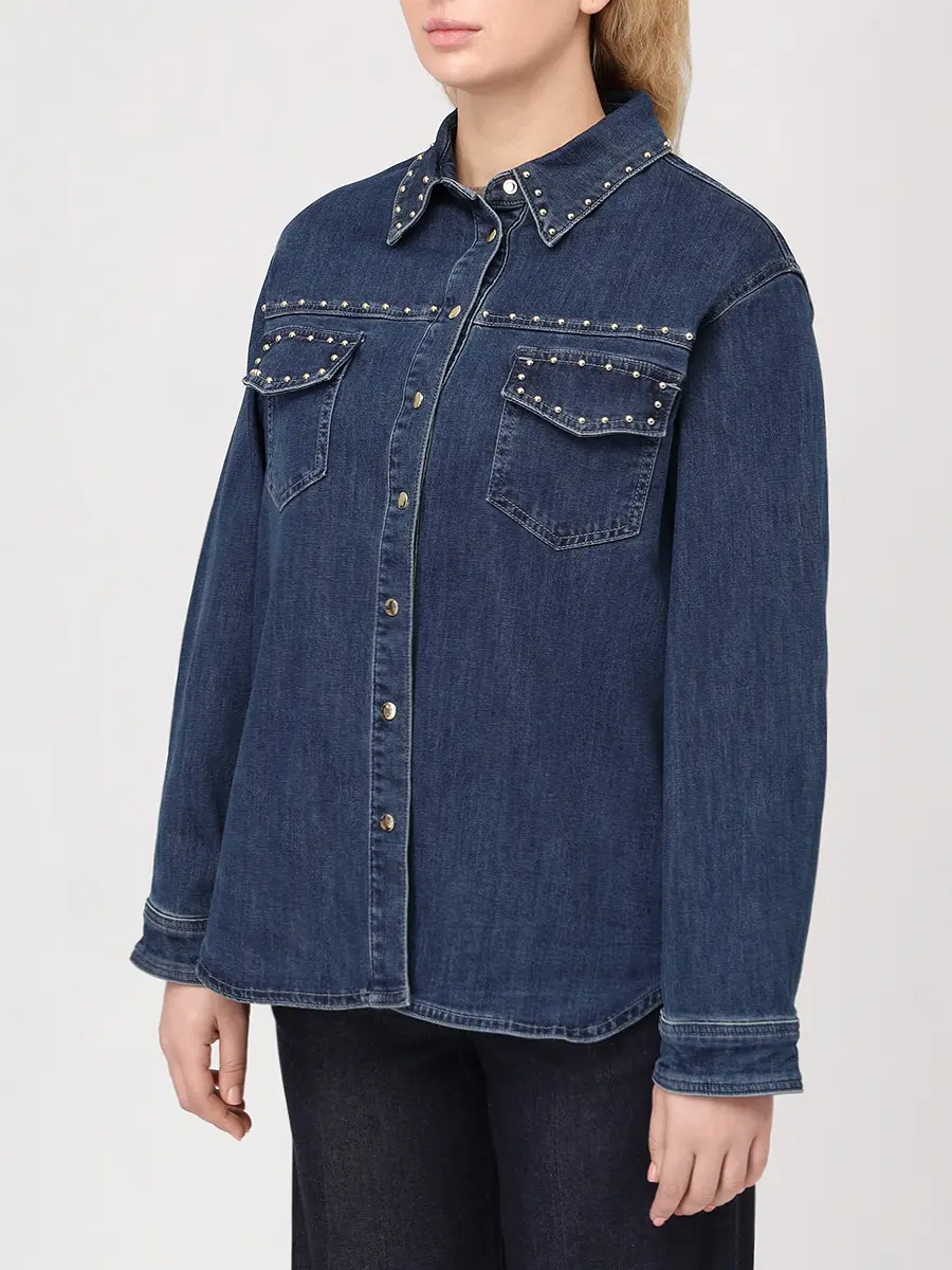 Рубашка джинсовая ELENA MIRO 5406P126XJ34 Синий  Фото 4