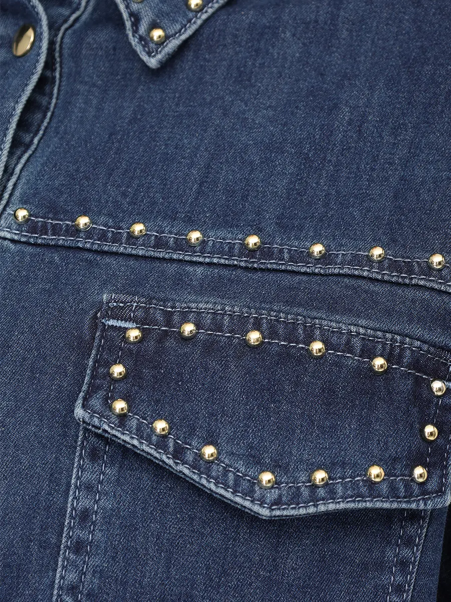 Рубашка джинсовая ELENA MIRO 5406P126XJ34 Синий  Фото 6