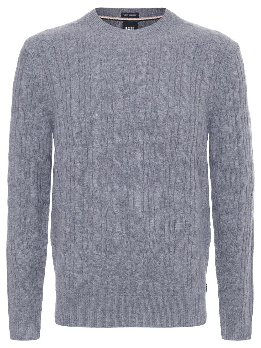Джемпер шерстяной BOSS 50549975/030 Серый 