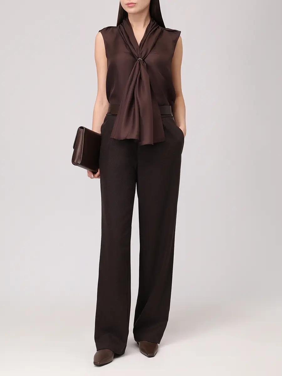 Топ шелковый Sade LOULOU DE SAISON SADE Коричневый  Фото 2